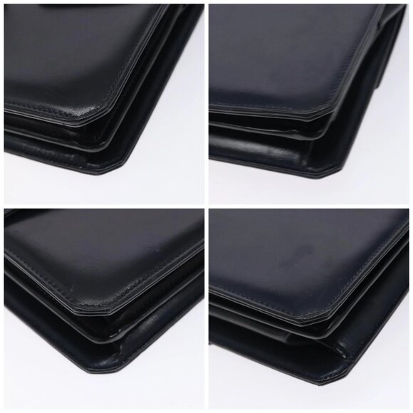 GUCCI Shoulder Bag Leather Navy Gold Auth fm4794 - Picture 15 of 16